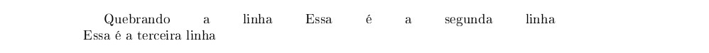 Documento que mostra como o efeito do argumento opcional do \linebreak